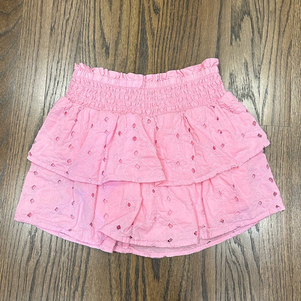 Abercrombie Kids Pink Eyelet Ruffled Skort, Size 7/8